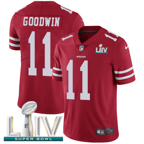 San Francisco 49ers Nike #11 Marquise Goodwin Red Super Bowl LIV 2020 Team Color Youth Stitched NFL Vapor Untouchable Limited Jersey